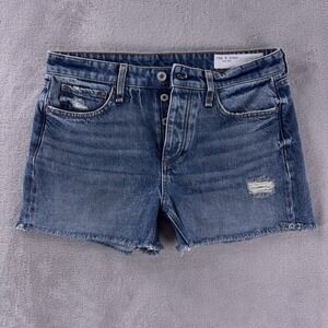 Rag & Bone Dre Low Rise Shorts Womens Size 27 Norwalk Blue Distressed Denim